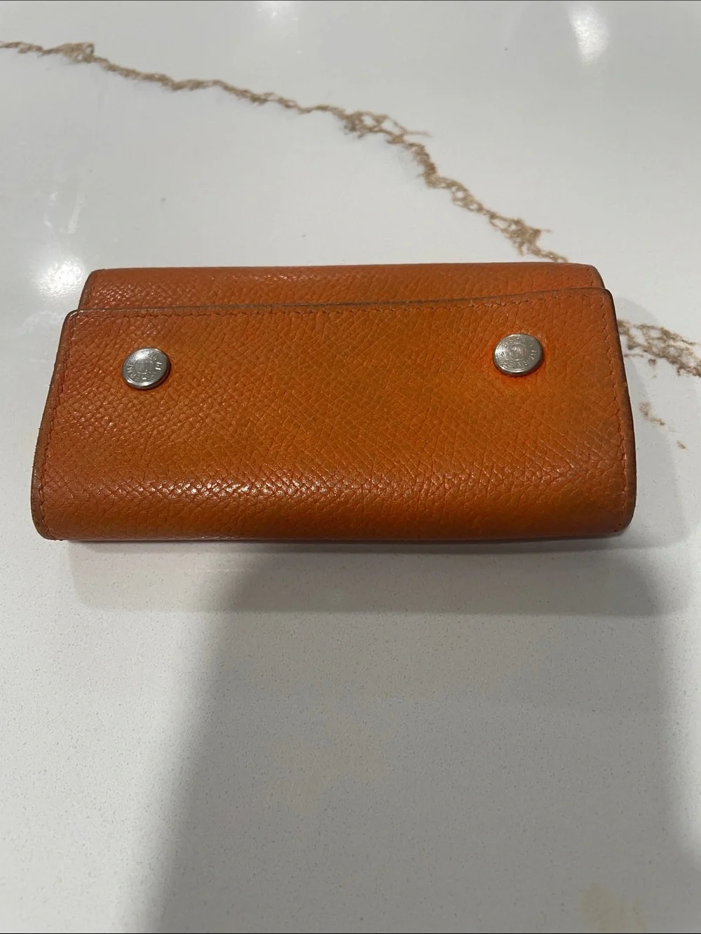 💯% AUTHENTIC HERMES 4 Ring KEY HOLDER W/BOX- Orange color